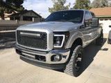 Ford Super Duty F250/350/450/550 11-16 Projector Headlights OLED Halos & DRL Smoked/Black