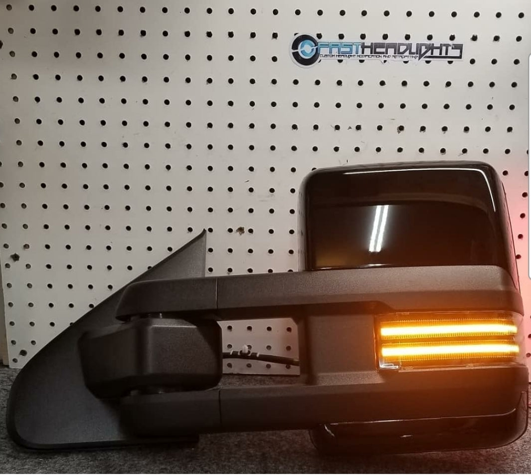 LED Switchback Tow Mirror Signal Light For 2014-2018 Chevy Silverado & GMC Sierra - Smoked Lens
